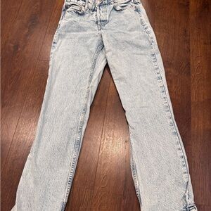 Zara Blue Straight Leg Jeans Classic Style